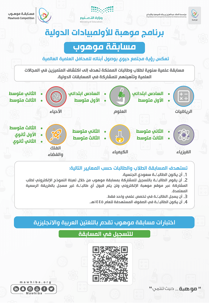 Registration is open for the 2023 Mawhiba Competition
